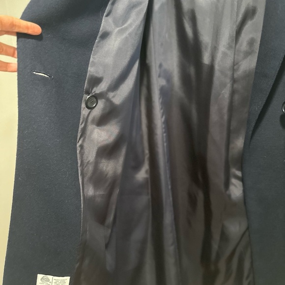 Vintage 80s J. G. Hooks Sz: 10P Long 100% Wool Navy Single Breast Peacoat. - Picture 12 of 16